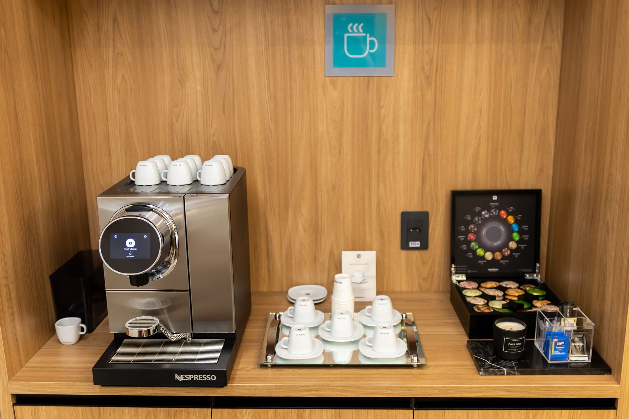 Espaço de café de cortesia